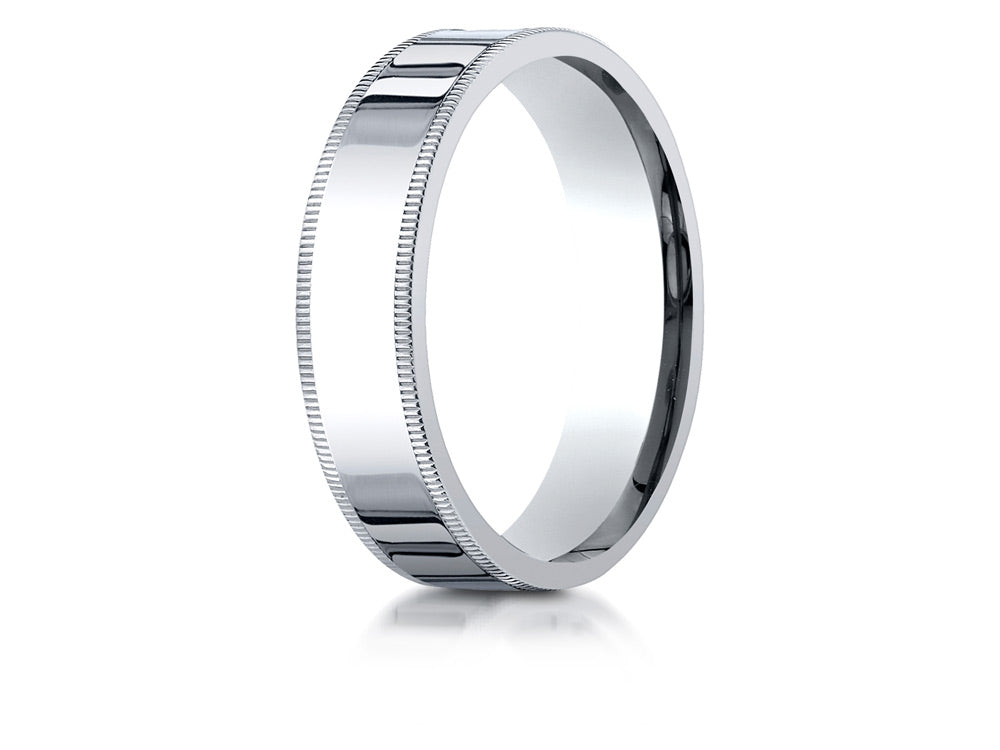 Benchmark 14k Gold 6mm Flat Comfort-fit Wedding Band / Ring With Milgrain