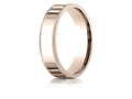 Benchmark 14k Rose Gold 6mm Flat Comfort-fit Wedding Band / Ring With Milgrain