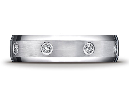 Benchmark 6mm Round 0.32 cttw Diamonds Mens Wedding Band Ring