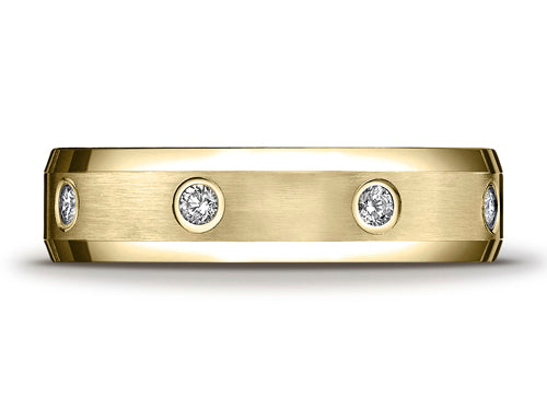 Benchmark 6mm Round 0.32 cttw Diamonds Mens Wedding Band Ring