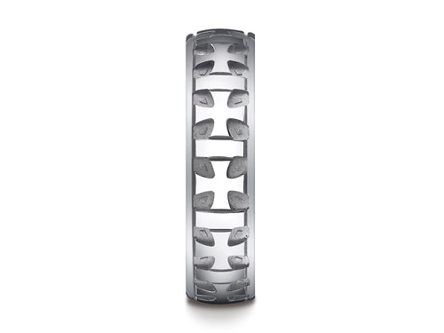 Benchmark 6mm Comfort-fit Gaelic Cross Carved Design Wedding Band Ring