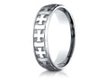 Benchmark 6mm Comfort-fit Gaelic Cross Carved Design Wedding Band Ring