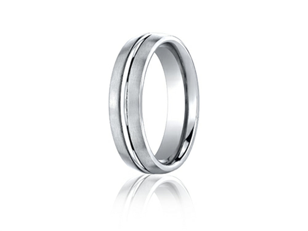Benchmark Cobalt Chrome 6mm Comfort-fit Satin-finished Design Ring