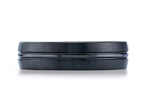 Benchmark Ceramic 6mm Comfort-fit Satin-finished Design Ring