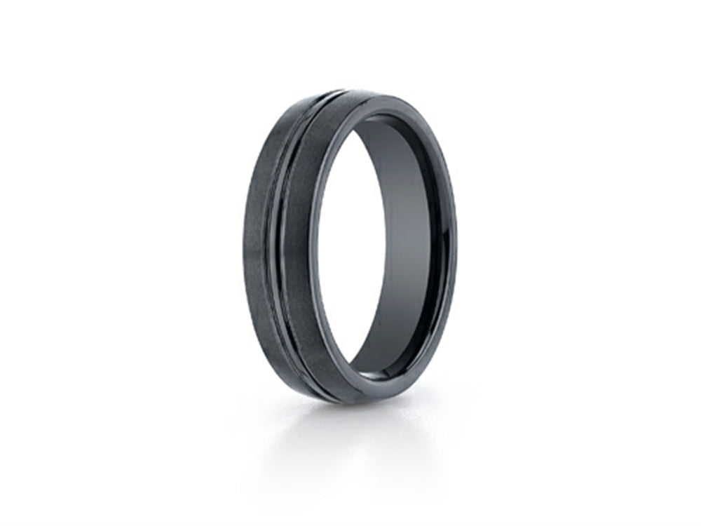 Benchmark Ceramic 6mm Comfort-fit Satin-finished Design Ring