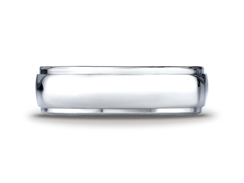 Benchmark Cobalt Chrome 7mm Comfort-fit High Polished Design Ring