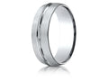 Benchmark 10k Gold 7mm Comfort-fit Satin-finished With High Polished Center Cut Carved Design Wedding Band Ring