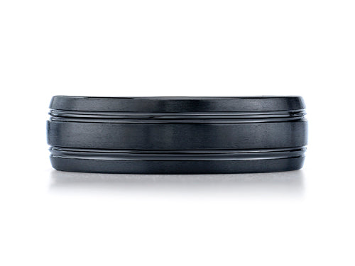 Benchmark Ceramic 7mm Comfort-fit Satin-finished Design Ring