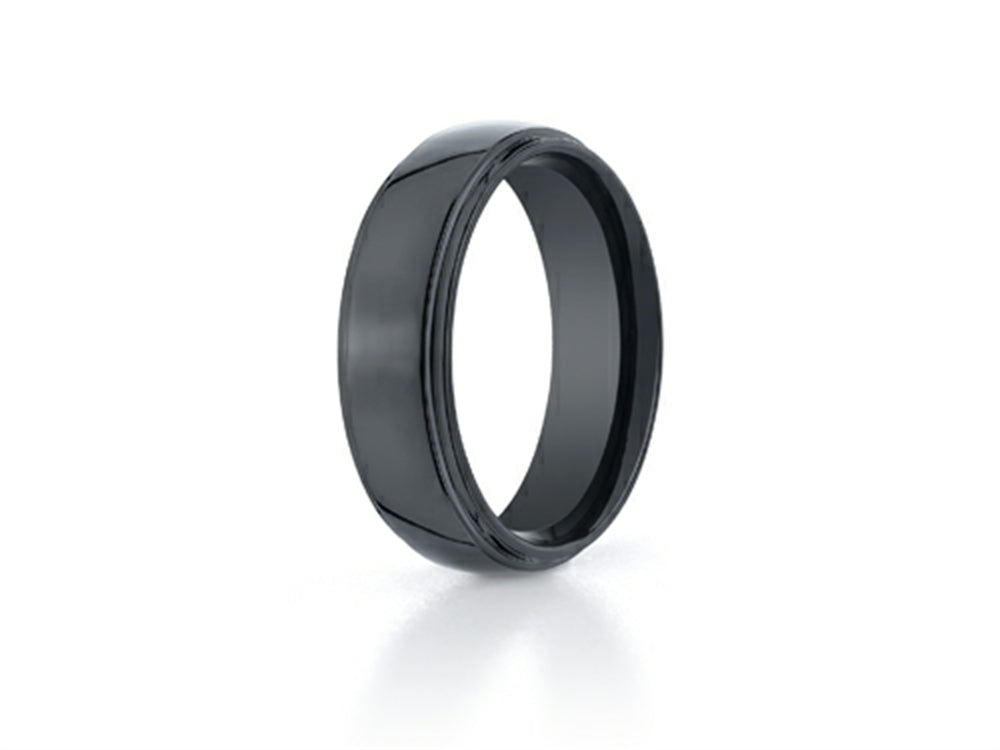 Benchmark Ceramic 7mm Comfort-fit High Polished Design Ring