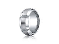 Benchmark Cobalt Chrome 10mm Comfort-fit Satin-finished Polished Grooves and Beveled Edge Ring