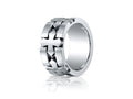 Benchmark Cobalt Chrome 10mm Comfort-fit Satin-finished Celtic Cross Design Ring