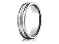 Benchmark 6mm Comfort-fit Satin-finished With Parallel Grooves Carved Design Wedding Band Ring