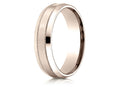 Benchmark 14k Rose Gold 6mm Comfort-fit Satin-finished With Milgrain Carved Design Wedding Band Ring