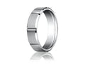 Benchmark 6mm Comfort-fit Satin-finished Grooves Carved Design Wedding Band Ring