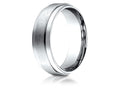 Benchmark 10k Gold 7mm Comfort-fit Satin-finished With High Polished Drop Edge Carved Design Wedding Band Ring