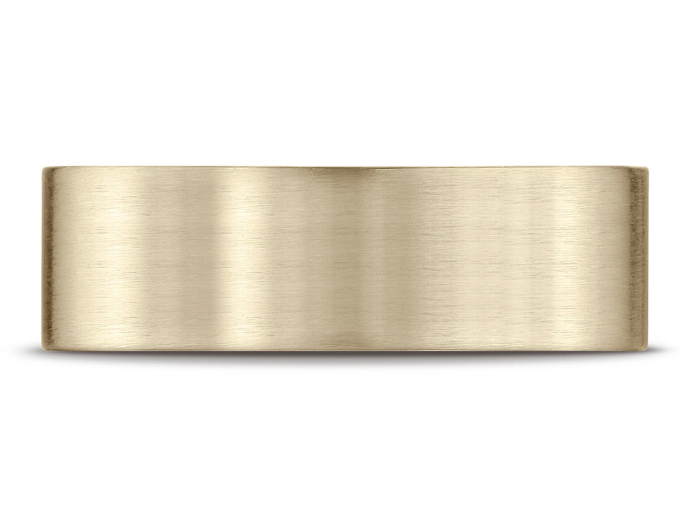 Benchmark 14k Gold 7mm Comfort-fit Satin-finished Carved Design Wedding Band Ring