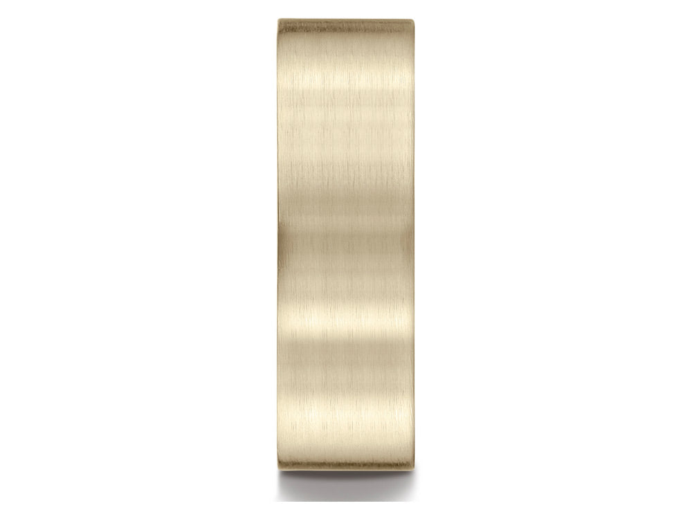Benchmark 18k Gold 7mm Comfort-fit Satin-finished Carved Design Wedding Band Ring