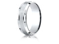 Benchmark 10k Gold 7mm Comfort-fit Satin-finished High Polished Beveled Edge Carved Design Wedding Band Ring