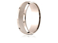 Benchmark 14 Karat Rose Gold 7mm Comfort-fit High Polish Round Edge Cross Hatch Center Design Wedding Band Ring