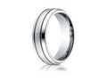 Benchmark Cobalt Chrome 7.0mm Comfort-fit Satin-finished Blackened Design Ring