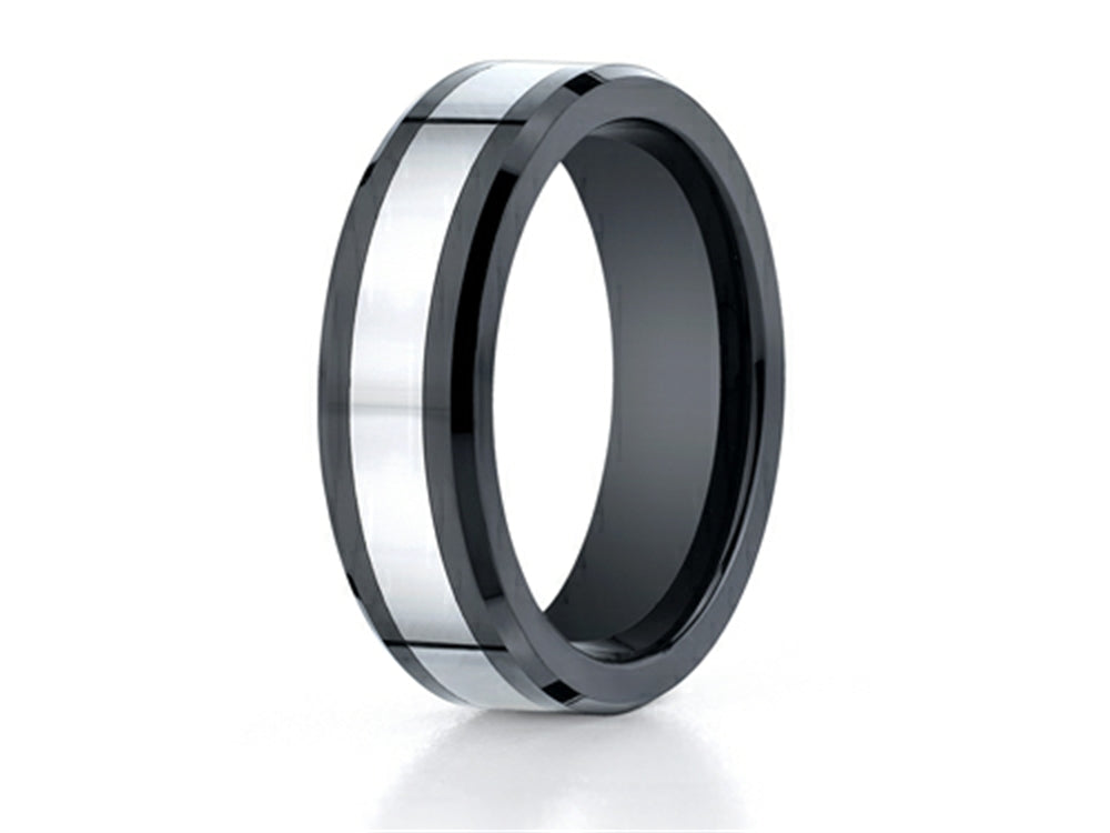 Benchmark 7mm Tungsten Forge Wedding Band Ring with Seranite Edge