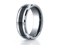 Benchmark 7mm Tungsten Forge Wedding Band Ring with Seranite Center