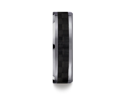 Benchmark 7mm Tungsten Forge Wedding Band Ring with Carbon Fiber Center