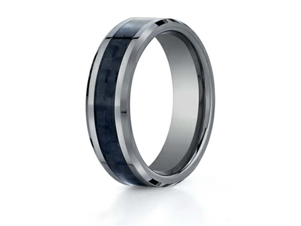 Benchmark 7mm Tungsten Forge Wedding Band Ring with Carbon Fiber Center