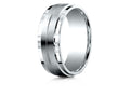 Benchmark 10k Gold 8mm Comfort-fit Drop Bevel Satin Center Design Wedding Band Ring