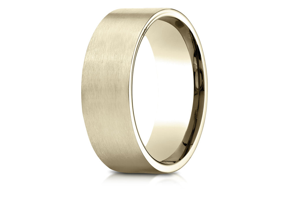 Benchmark 14k Gold 8mm Comfort-fit Satin-finished Carved Design Wedding Band Ring