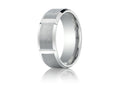 Benchmark 8mm Comfort-fit Satin-finished Grooves Carved Design Wedding Band Ring