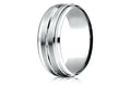 Benchmark 10k Gold 8mm Comfort-fit Drop Bevel Satin Center Cut Design Wedding Band Ring