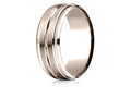 Benchmark 14k Rose Gold 8mm Comfort-fit Drop Bevel Satin Center Cut Design Wedding Band Ring