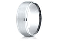 Benchmark 18k Gold 8mm Comfort-fit Satin-finished Drop Beveled Edge Carved Design Wedding Band Ring