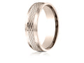 Benchmark 14 Karat Rose Gold 6.5mm Comfort-fit Mesh Center Satin Finish Edge Design Wedding Band Ring