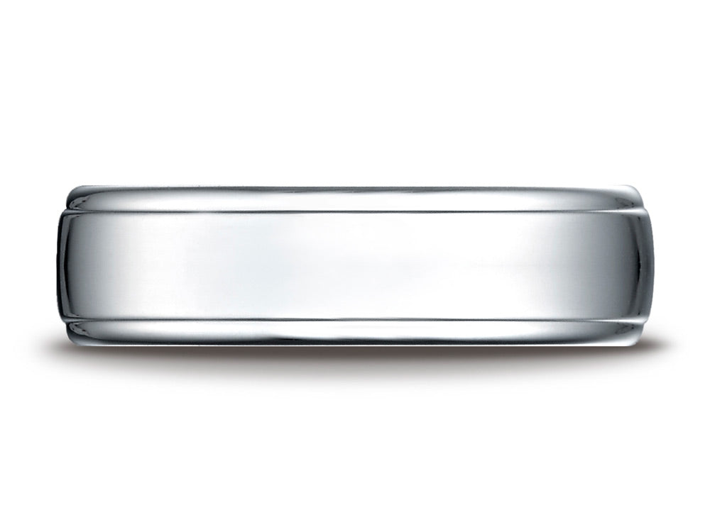 Benchmark 14 Karat Gold 6.5mm Comfort-fit Drop Edge High Polish Design Wedding Band Ring