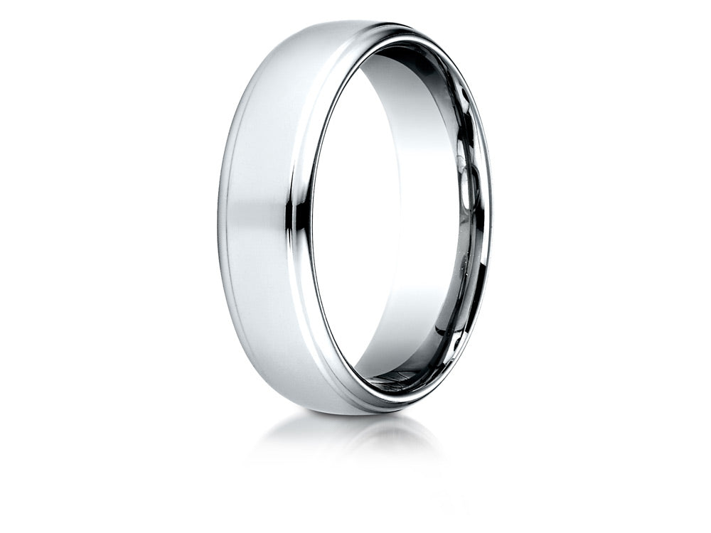 Benchmark 14 Karat Gold 6.5mm Comfort-fit Drop Edge High Polish Design Wedding Band Ring