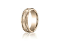 Benchmark 7.5mm Comfort-fit Satin-finished Rope Carved Design Wedding Band Ring