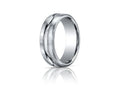 Benchmark 7.5mm Comfort-fit Satin-finished High Polished Center Cut Carved Design Wedding Band Ring