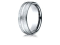 Benchmark 14k Gold 7.5 Mm Comfort Fit Swirled Finish Center Convex Cut Design Wedding Band Ring