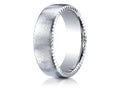 Benchmark 4.5mm Comfort-fit Satin-finished Rivet Coin Edging Carved Design Wedding Band Ring