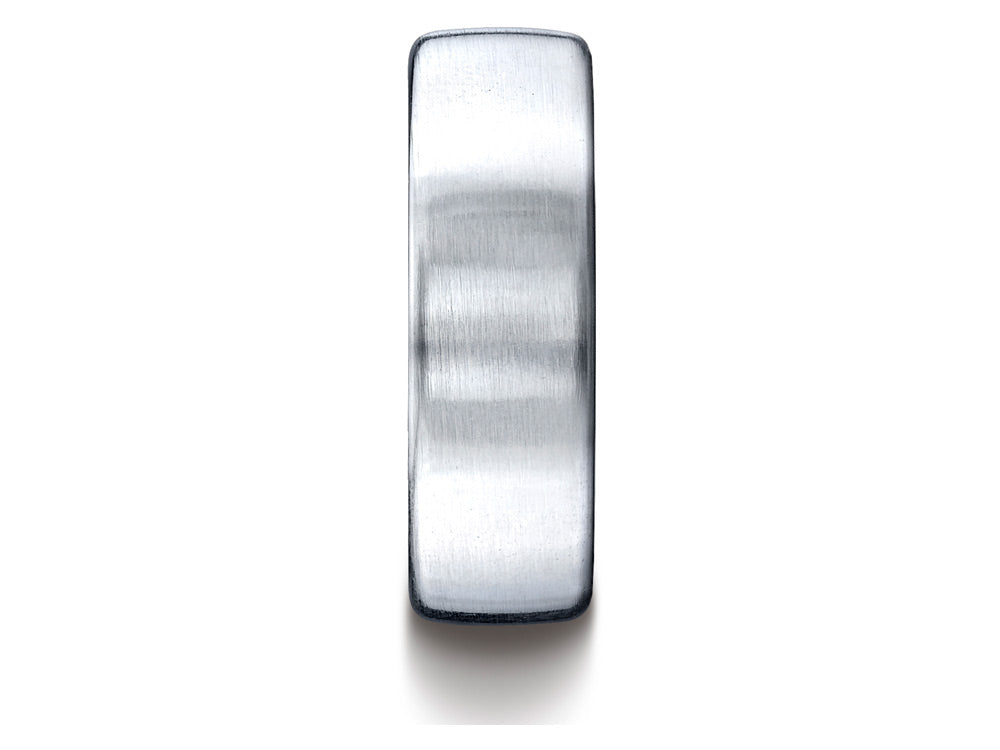 Benchmark Cobalt Chrome 7.5mm Comfort-fit Satin-finished Design Ring