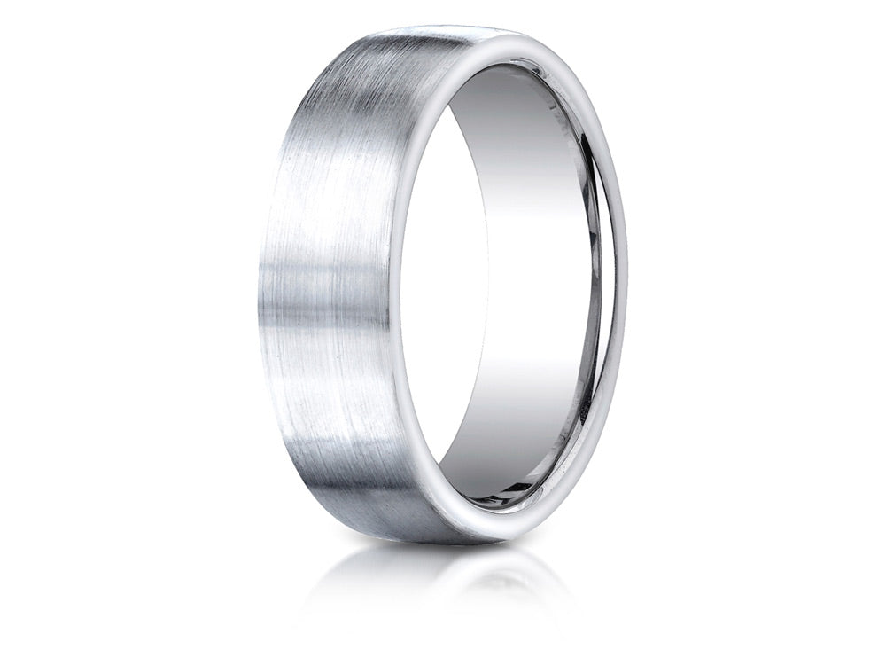Benchmark Cobalt Chrome 7.5mm Comfort-fit Satin-finished Design Ring