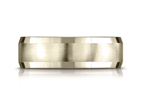 Benchmark 7mm Comfort-fit Satin-finished Four-sided Carved Design Wedding Band Ring