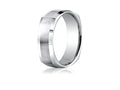 Benchmark 7mm Comfort-fit Satin-finished Four-sided Carved Design Wedding Band Ring