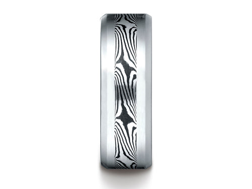 Benchmark Cobalt Chrome 8.0 Comfort-fit Satin-mokume Design Ring