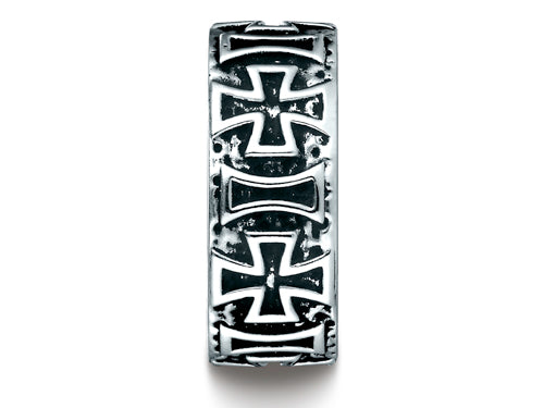Benchmark Cobalt Chrome 9mm Comfort-fit Maltese Cross Design Ring