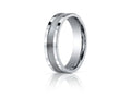 Benchmark 6mm Comfort-fit Satin-finished Center Squared Edge Carved Design Wedding Band Ring