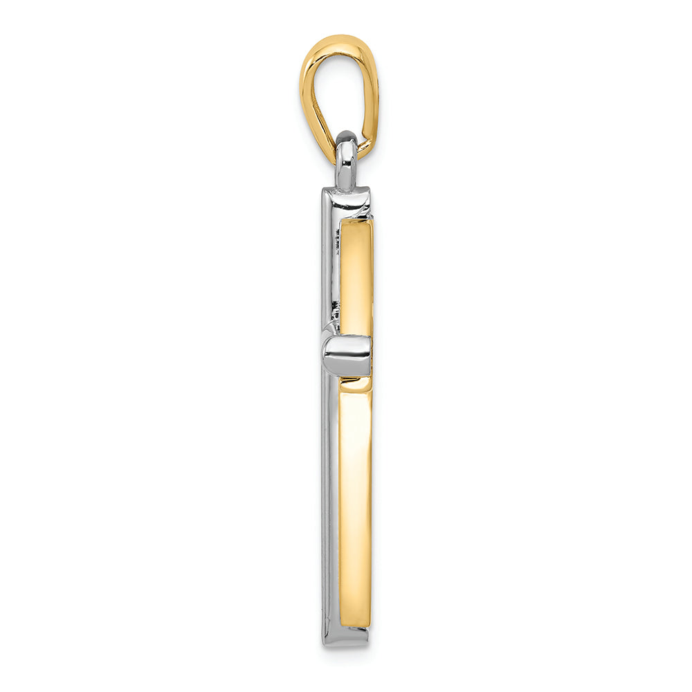 FJC Finejewelers 14k Two-tone Gold Cross Charm