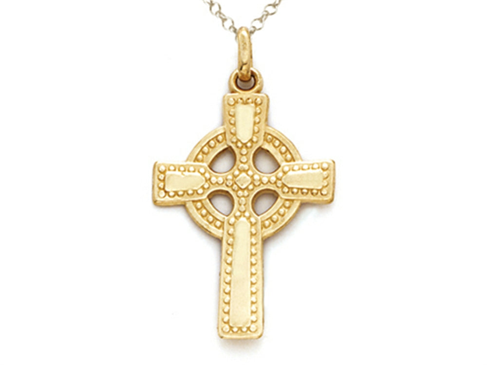 Finejewelers 14k Yellow Gold Celtic Cross Pendant Necklace - Chain Included